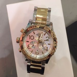 Nixon Camden Chrono Champagne Gold/ Silver Watch
